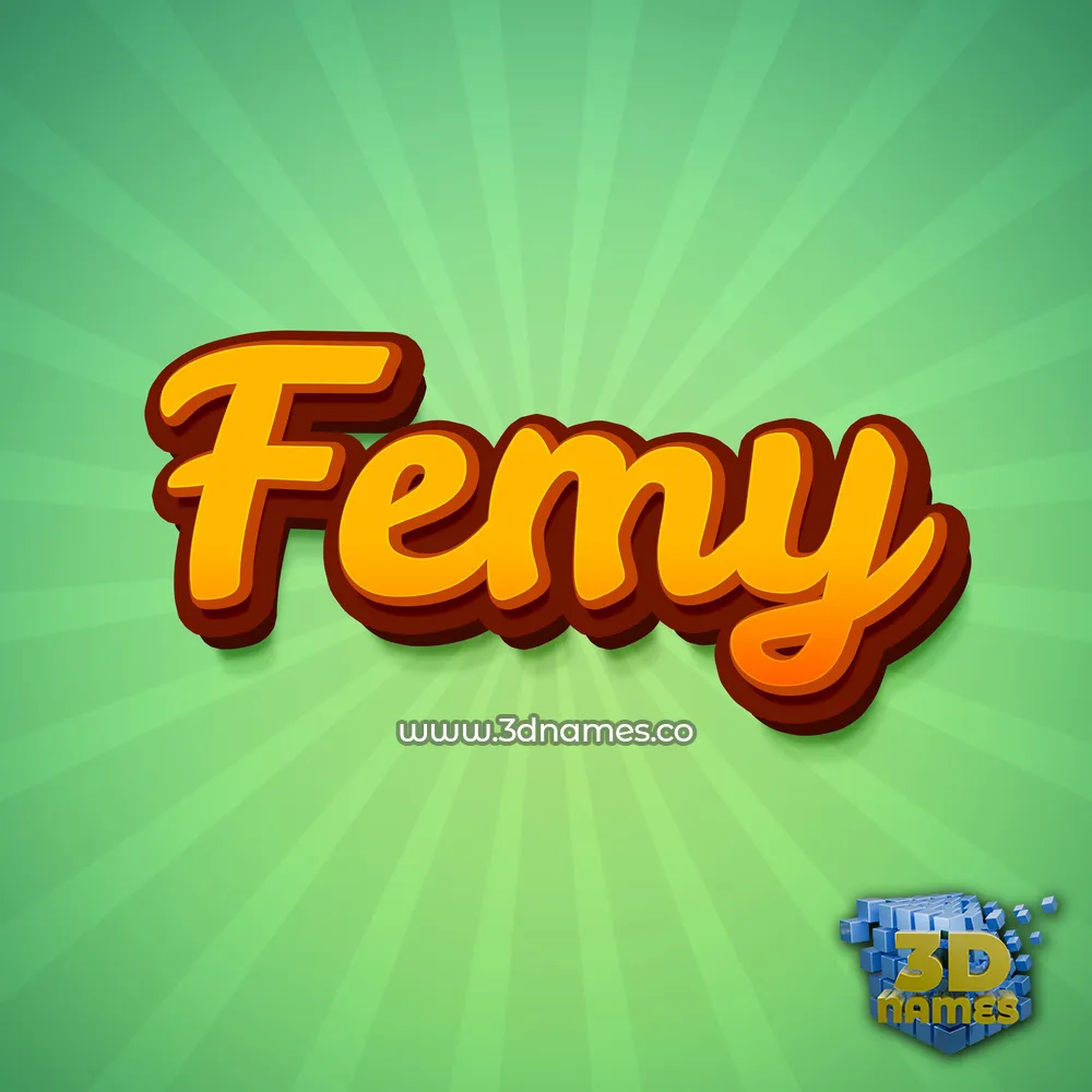 femy in Green Rays style - 3D name wallpaper