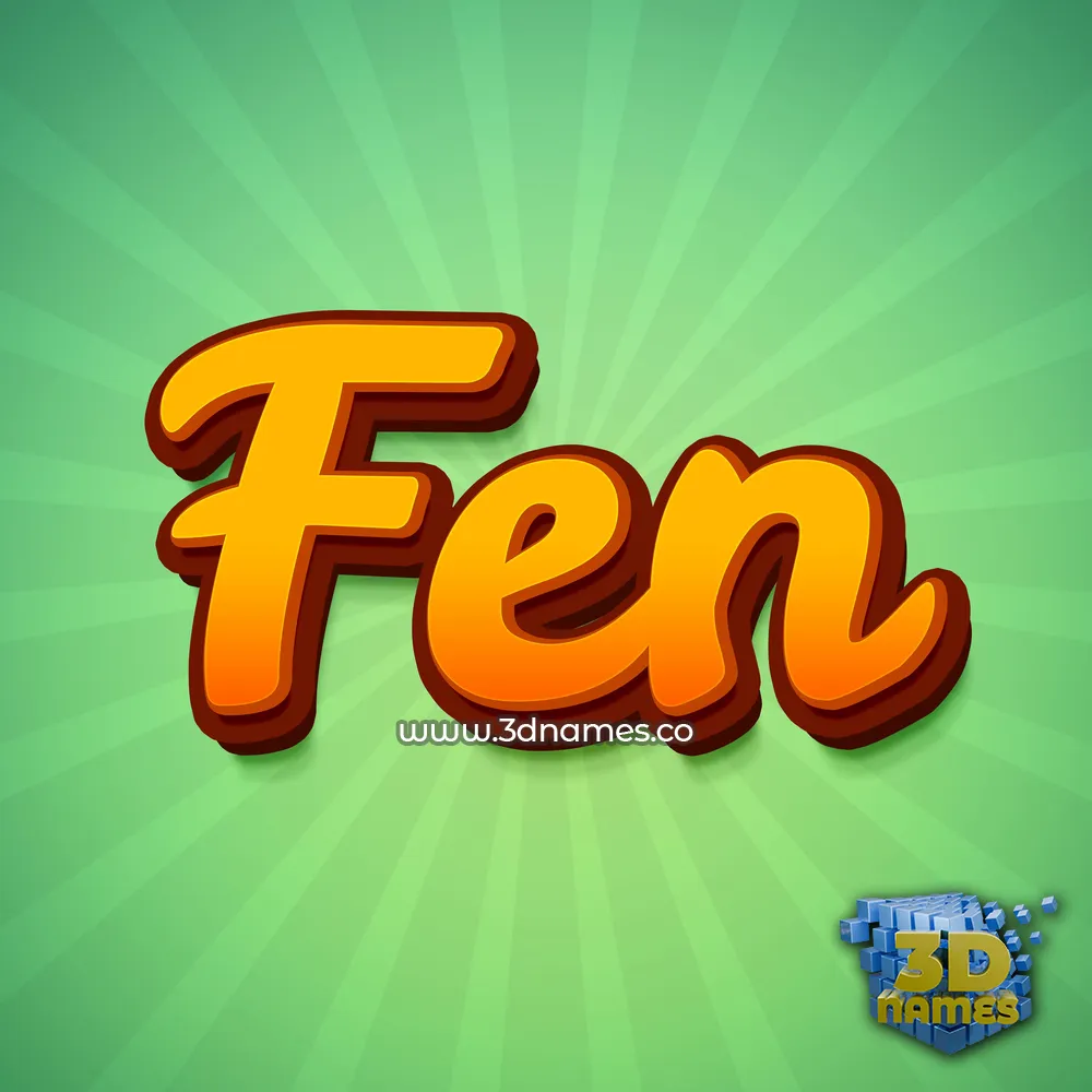 fen in Green Rays style - 3D name wallpaper