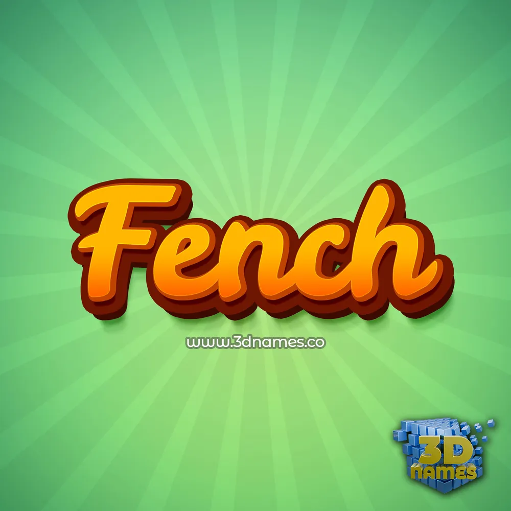 fench in Green Rays style - 3D name wallpaper