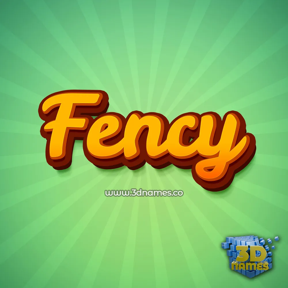 fency in Green Rays style - 3D name wallpaper
