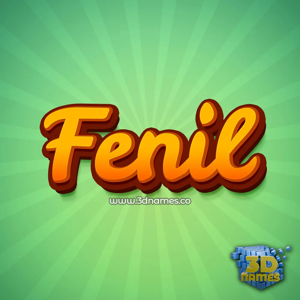fenil in Green Rays style - 3D name wallpaper