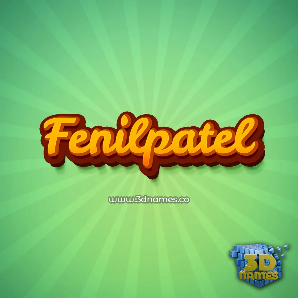 fenilpatel in Green Rays style - 3D name wallpaper