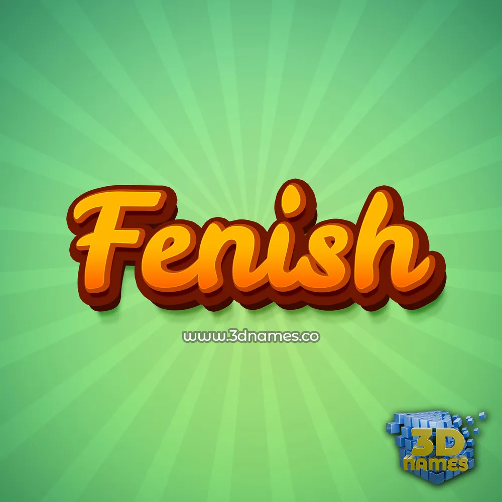 fenish in Green Rays style - 3D name wallpaper