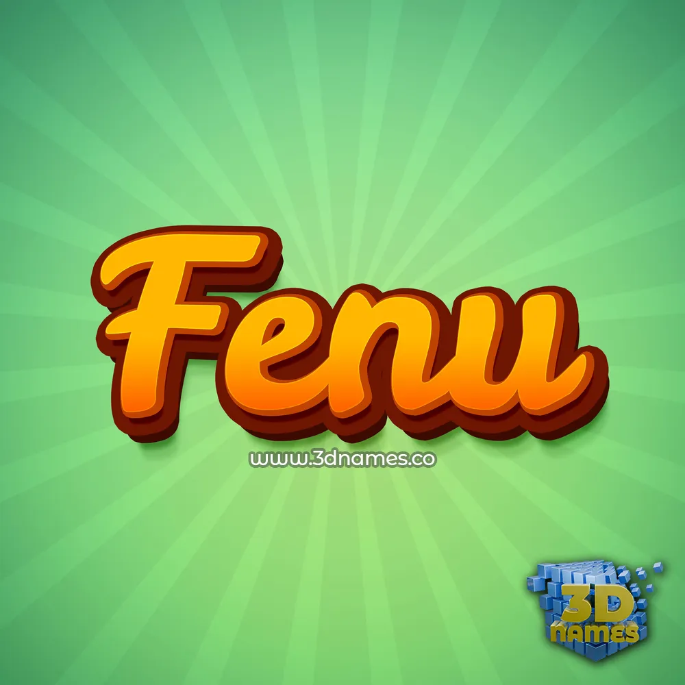fenu in Green Rays style - 3D name wallpaper