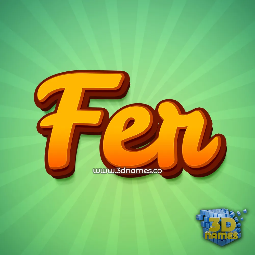 fer in Green Rays style - 3D name wallpaper