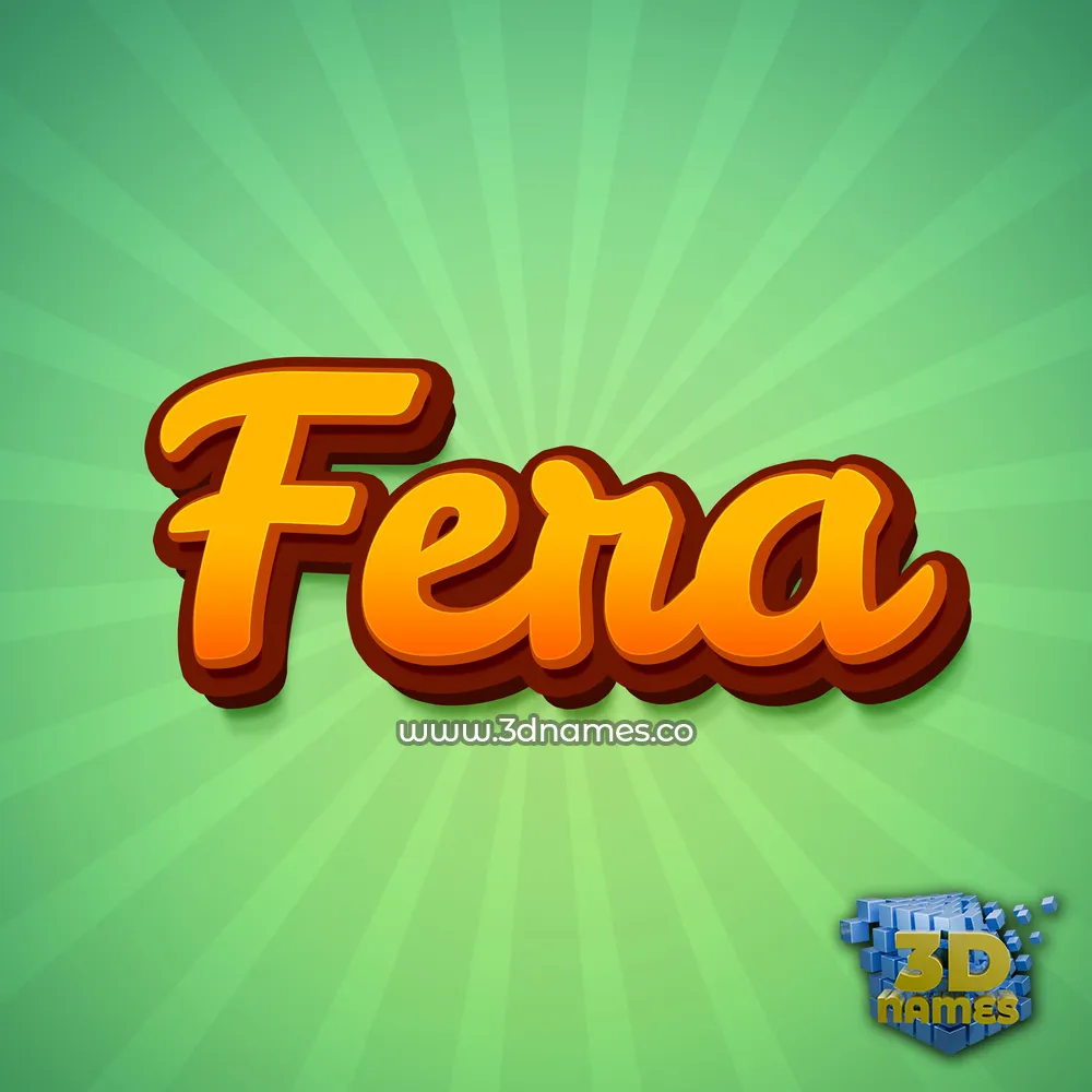 fera in Green Rays style - 3D name wallpaper