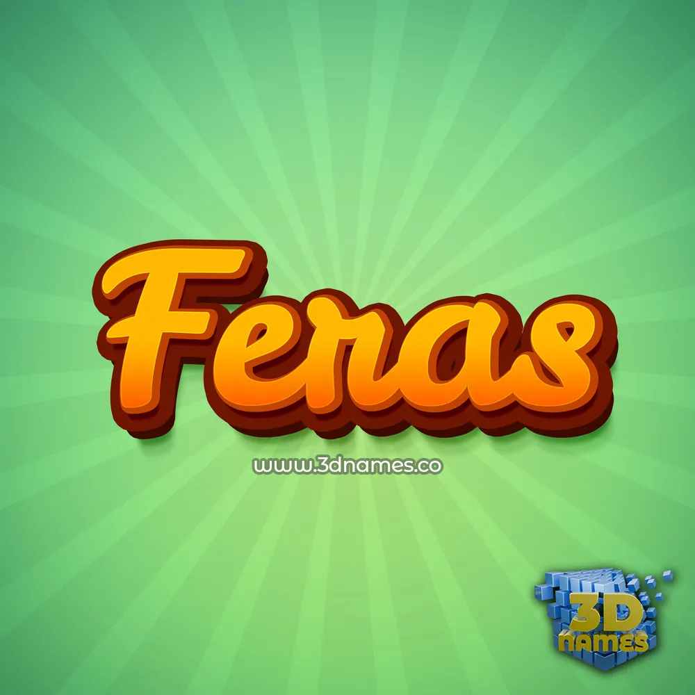 feras in Green Rays style - 3D name wallpaper