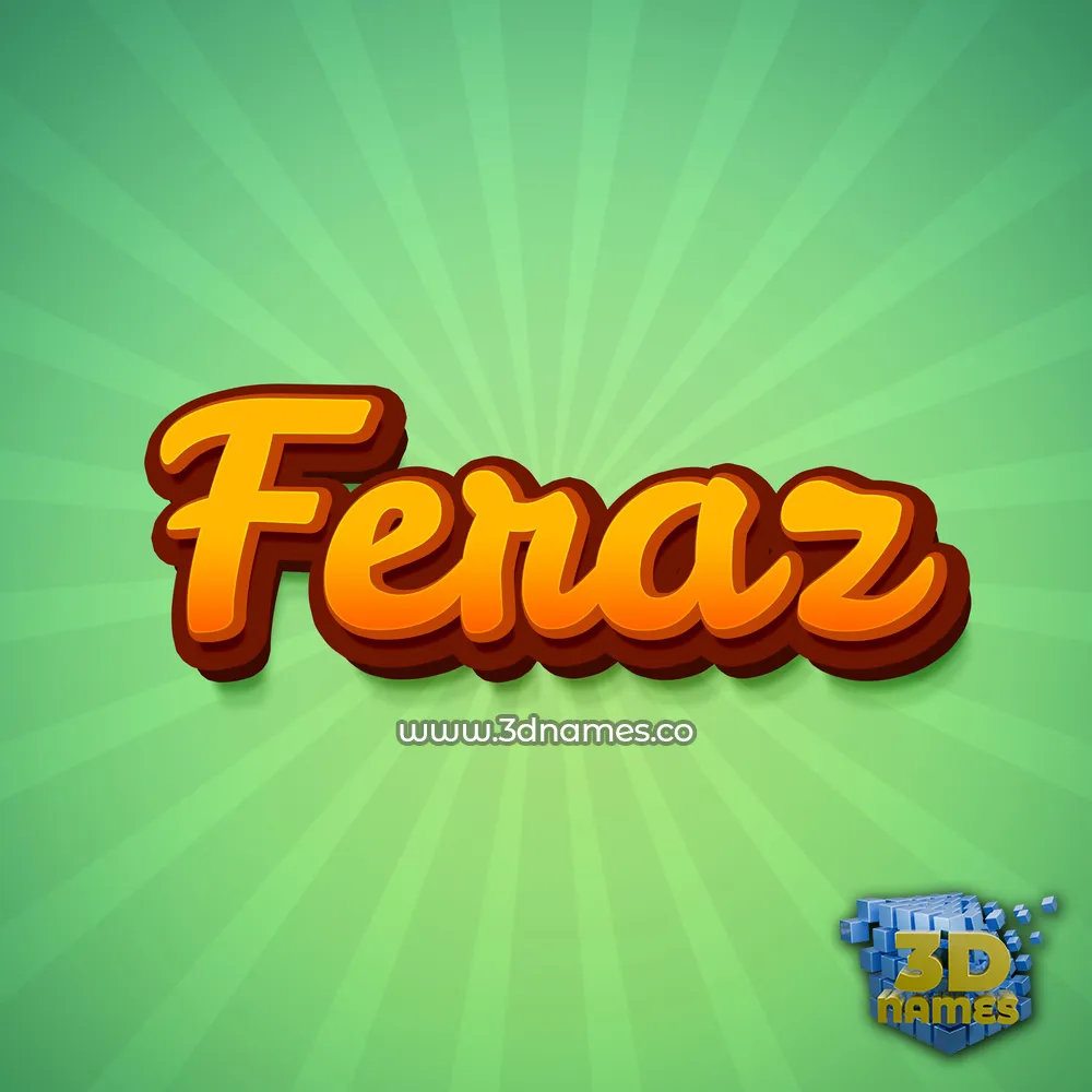 feraz in Green Rays style - 3D name wallpaper