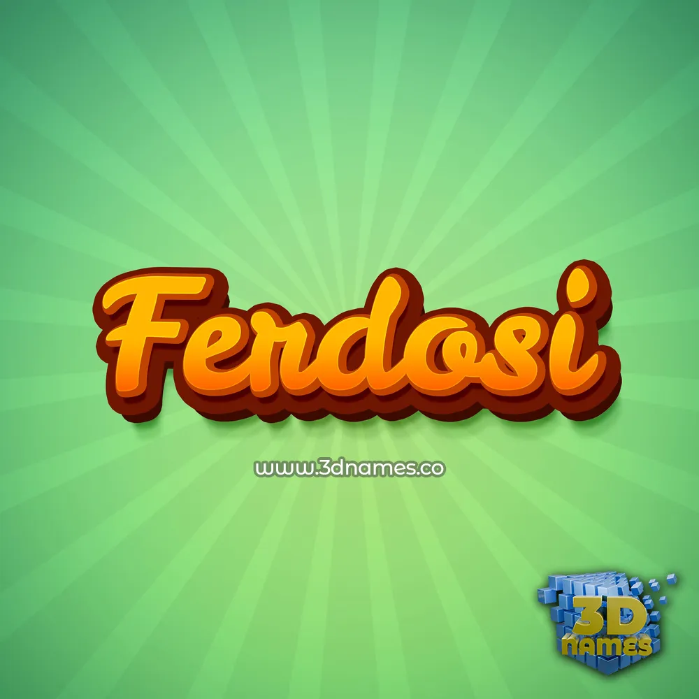 ferdosi in Green Rays style - 3D name wallpaper
