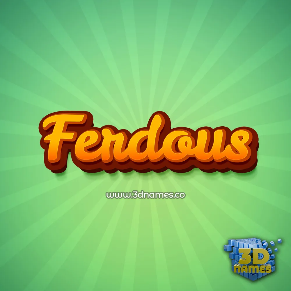 ferdous in Green Rays style - 3D name wallpaper