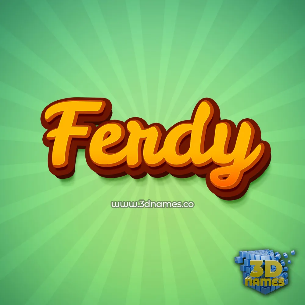 ferdy in Green Rays style - 3D name wallpaper