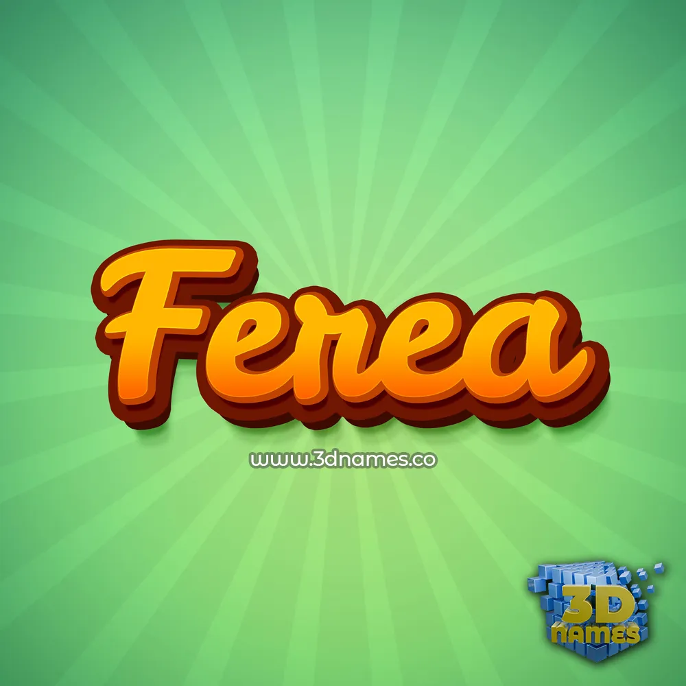ferea in Green Rays style - 3D name wallpaper