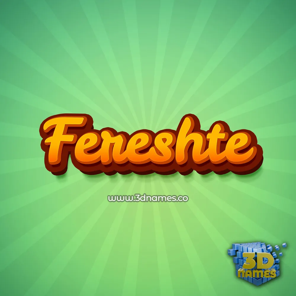 fereshte in Green Rays style - 3D name wallpaper