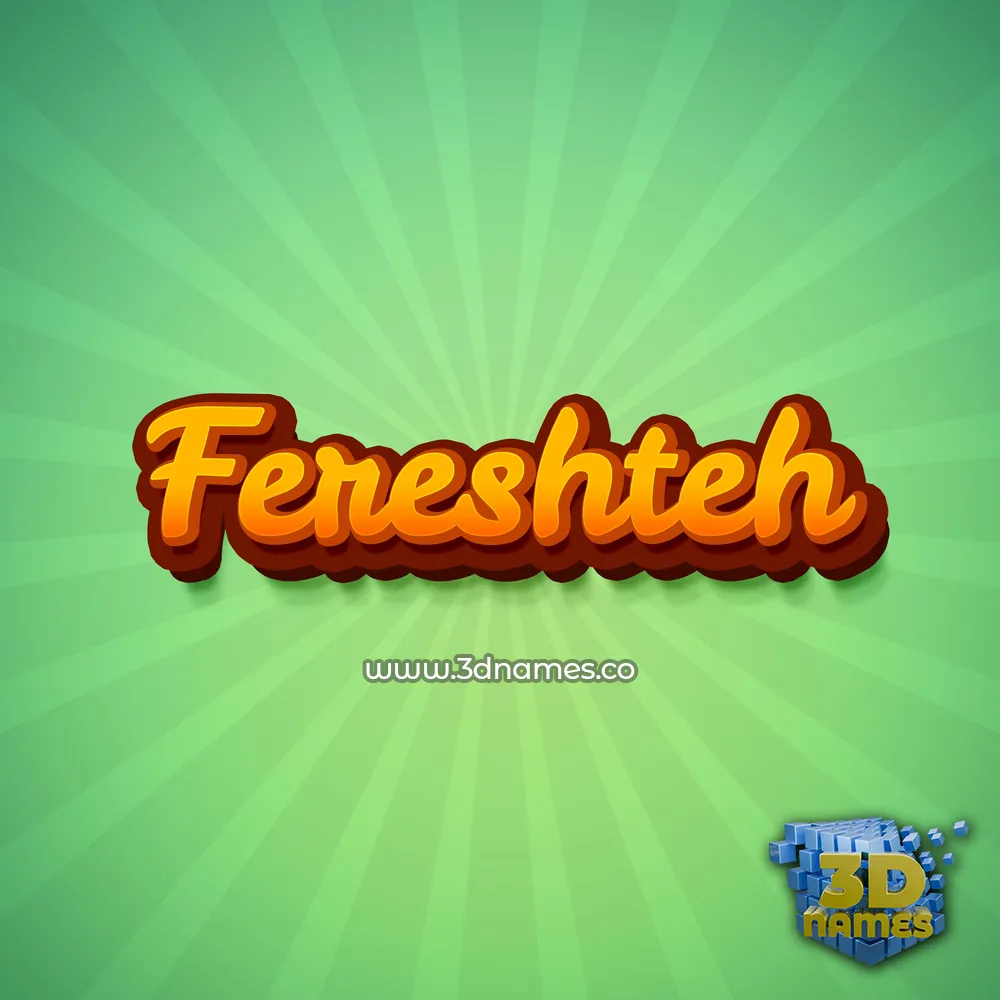 fereshteh in Green Rays style - 3D name wallpaper