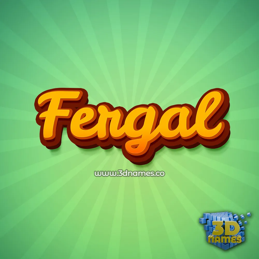 fergal in Green Rays style - 3D name wallpaper