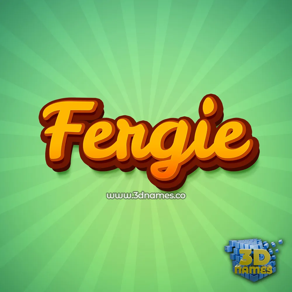 fergie in Green Rays style - 3D name wallpaper