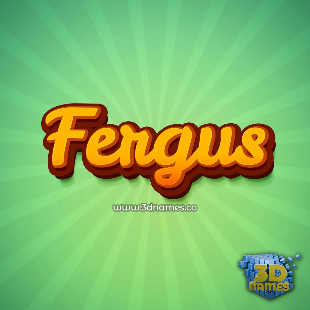 fergus in Green Rays style - 3D name wallpaper