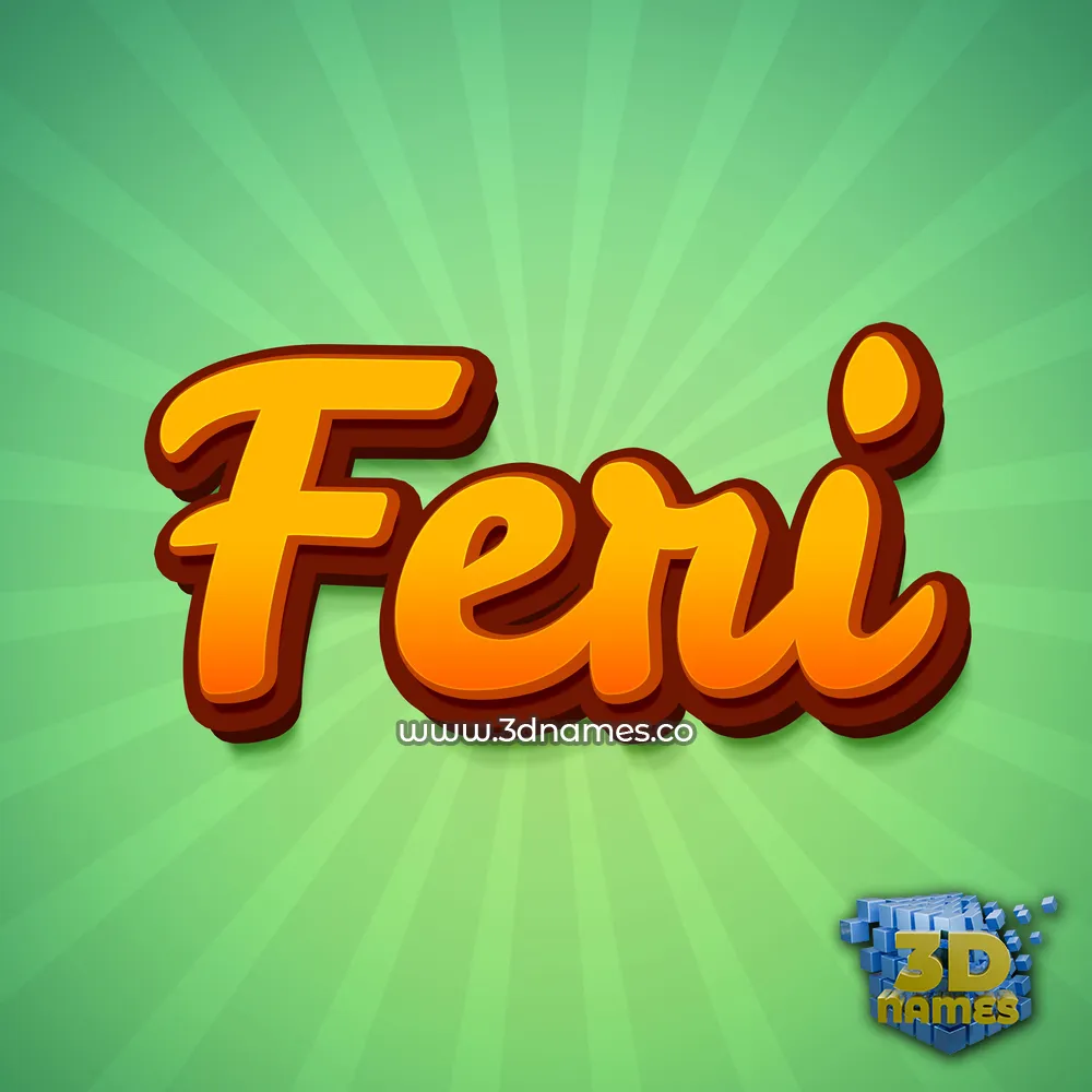 feri in Green Rays style - 3D name wallpaper