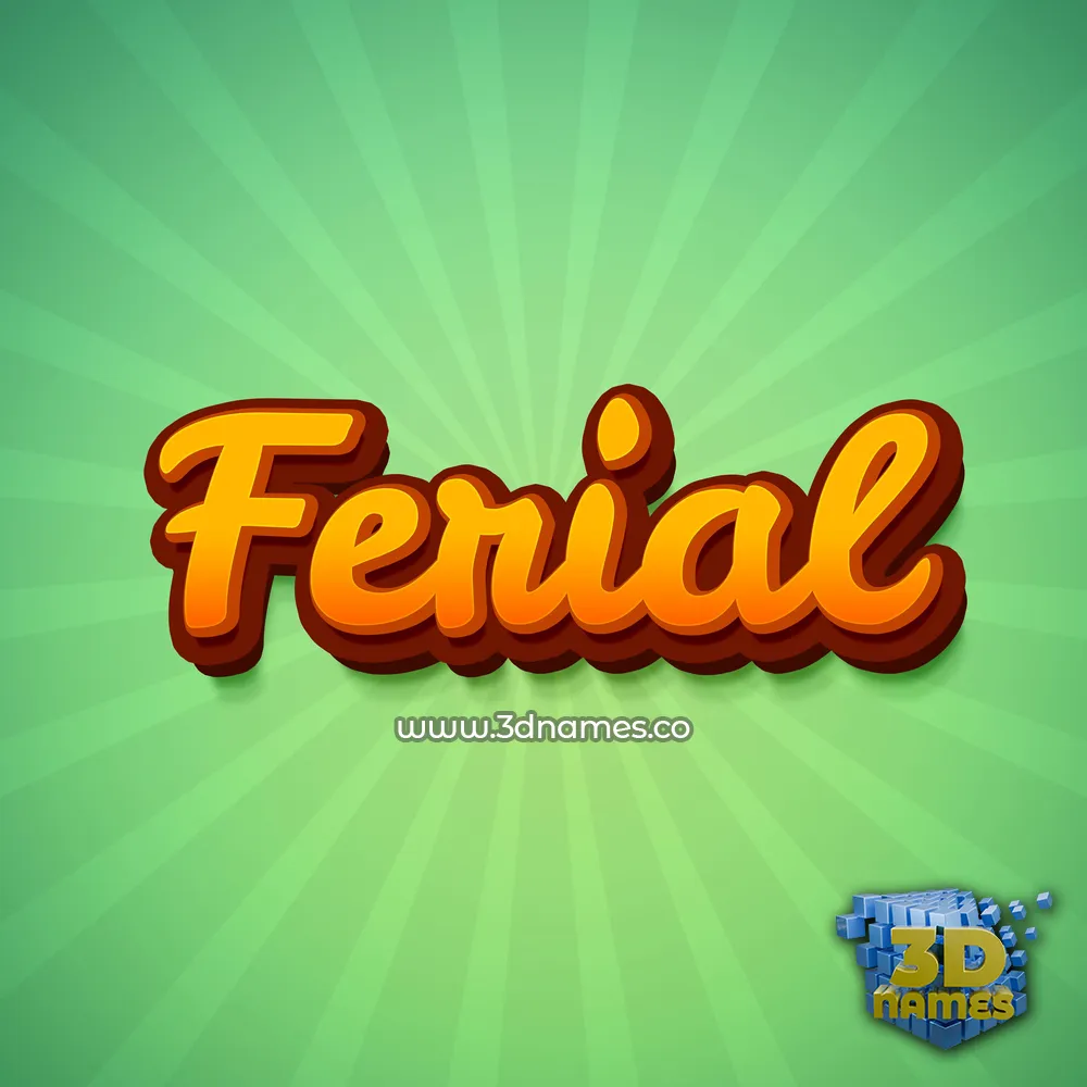 ferial in Green Rays style - 3D name wallpaper