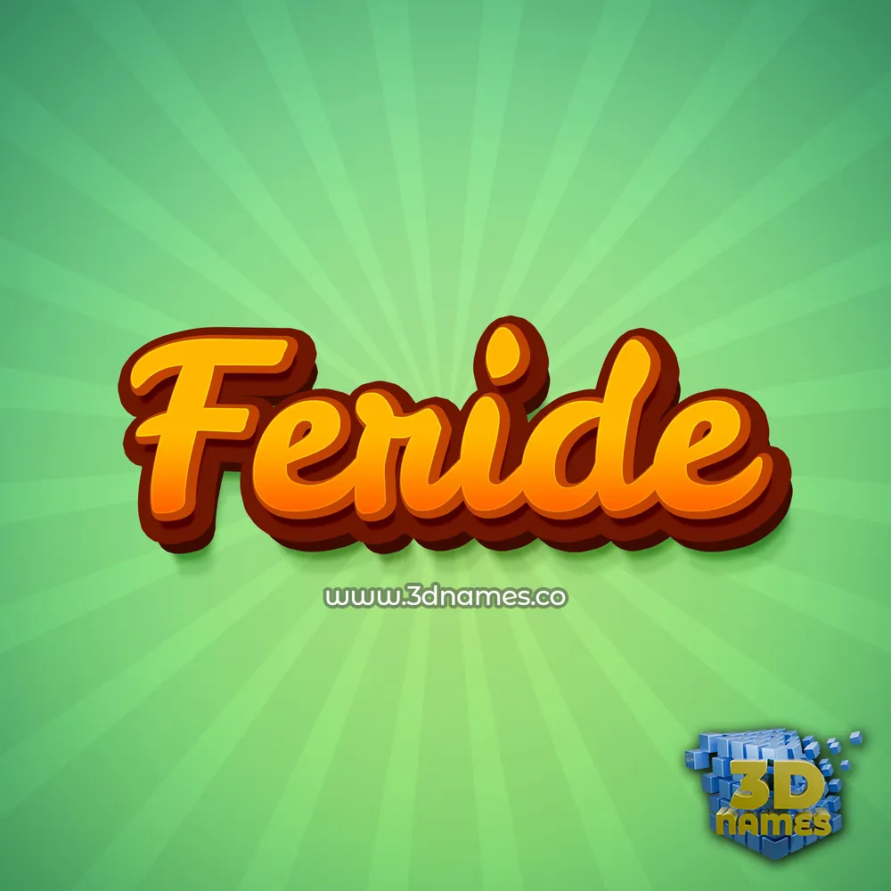 feride in Green Rays style - 3D name wallpaper