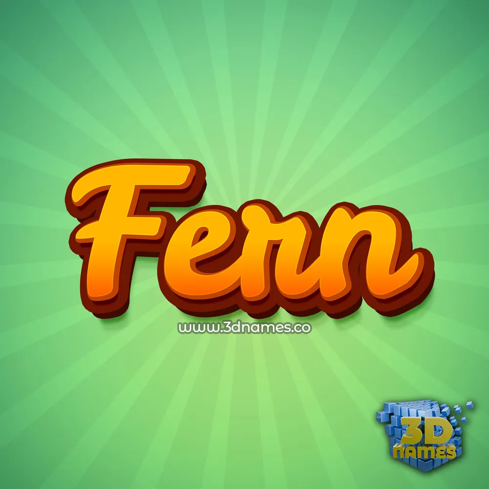 fern in Green Rays style - 3D name wallpaper