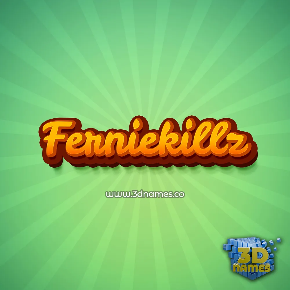 ferniekillz in Green Rays style - 3D name wallpaper