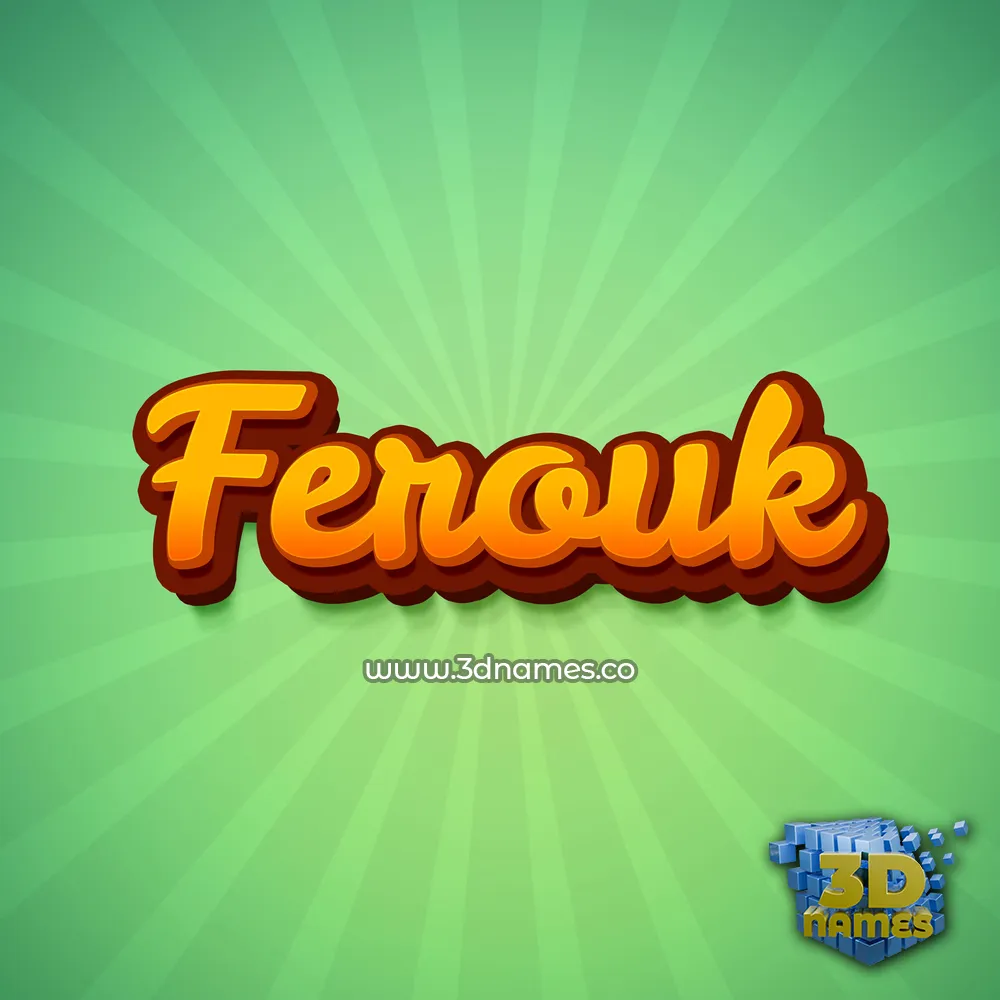 ferouk in Green Rays style - 3D name wallpaper