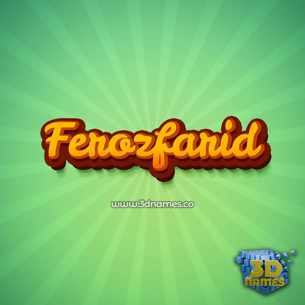 ferozfarid in Green Rays style - 3D name wallpaper