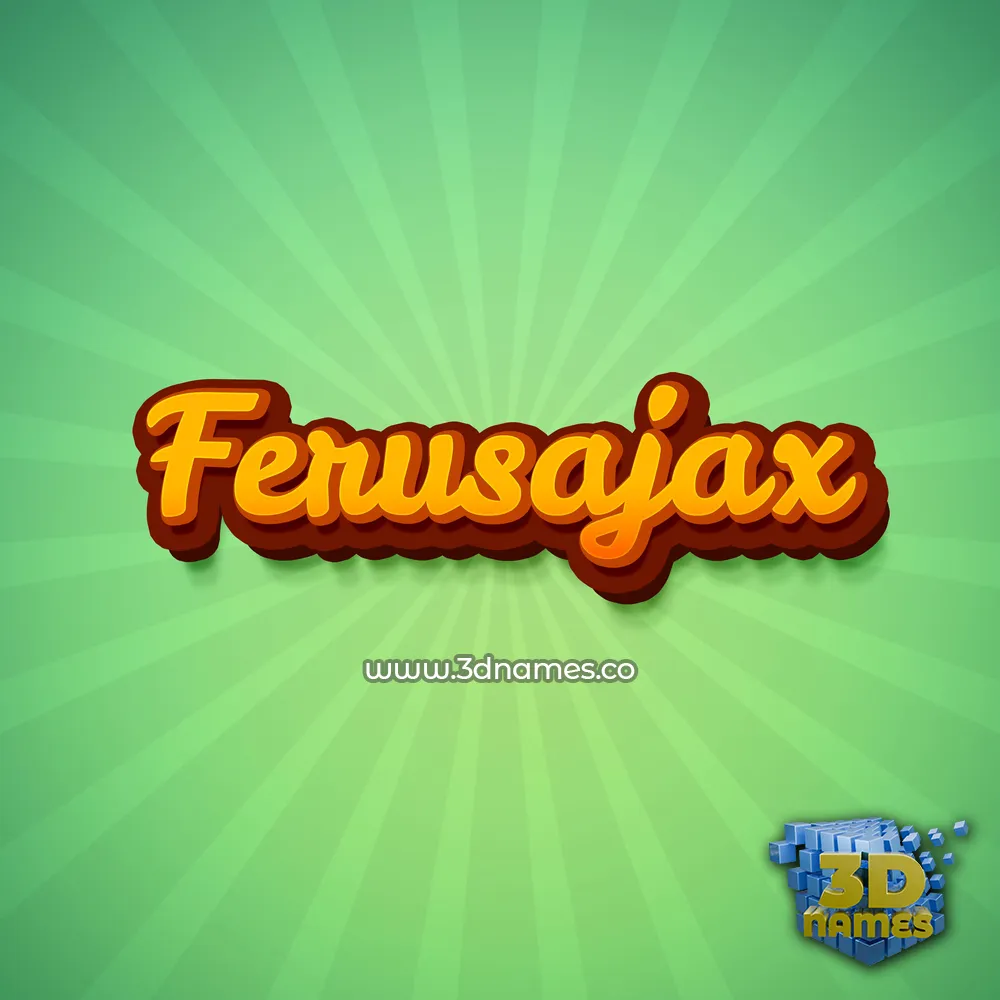 ferusajax in Green Rays style - 3D name wallpaper