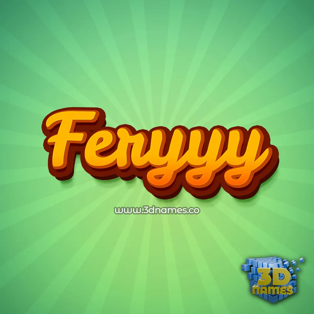 feryyy in Green Rays style - 3D name wallpaper