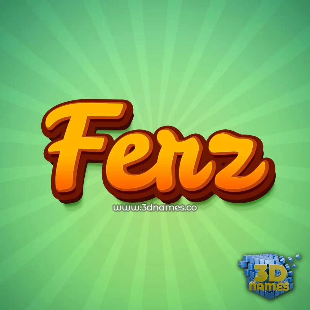ferz in Green Rays style - 3D name wallpaper