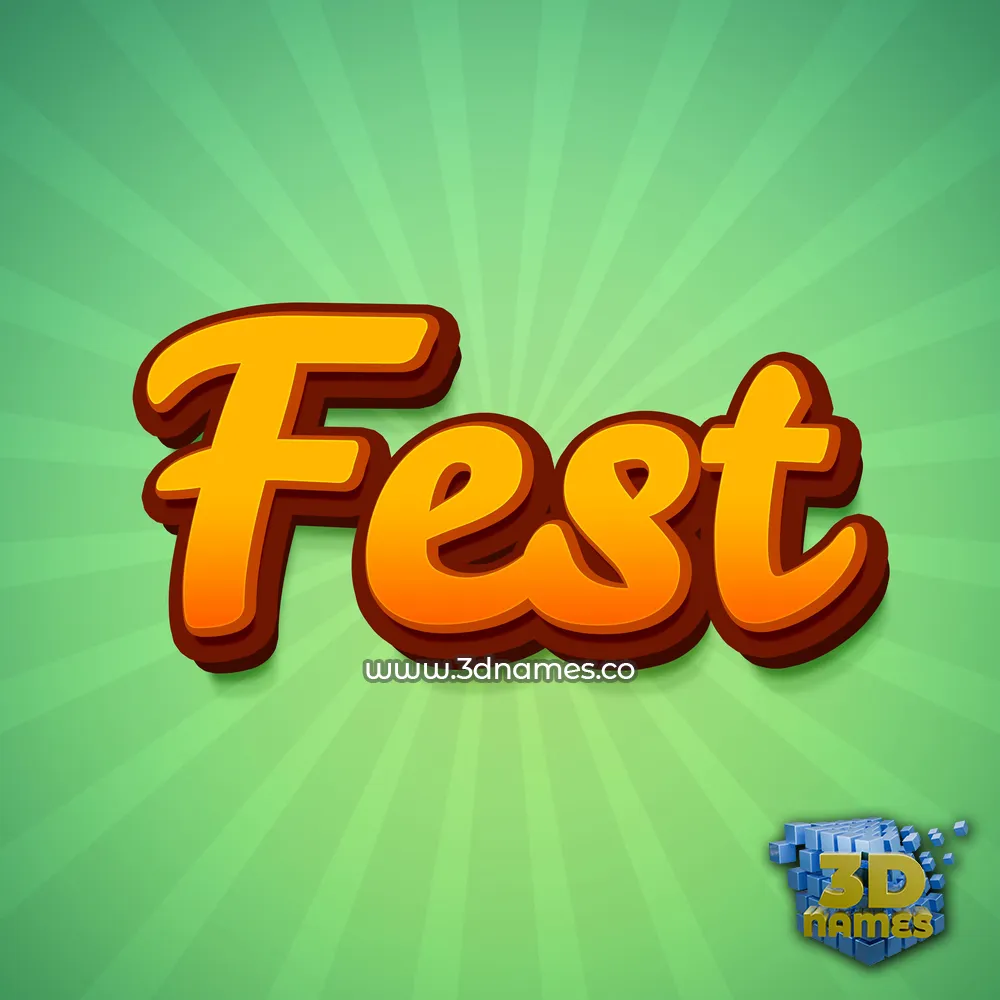 fest in Green Rays style - 3D name wallpaper