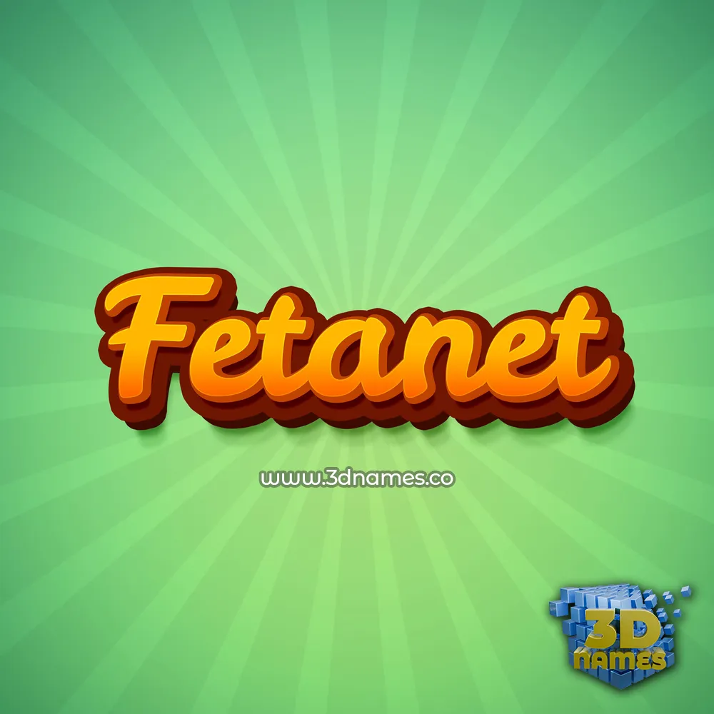 fetanet in Green Rays style - 3D name wallpaper