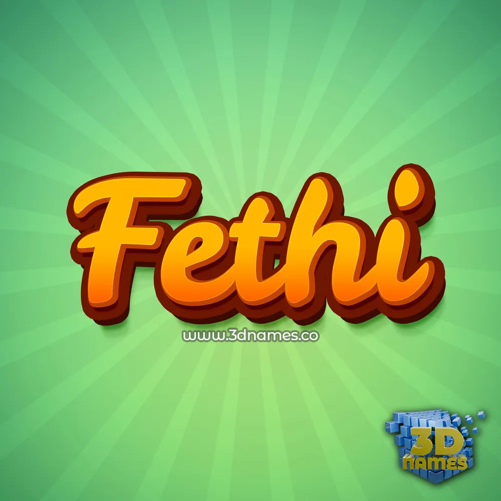 fethi in Green Rays style - 3D name wallpaper