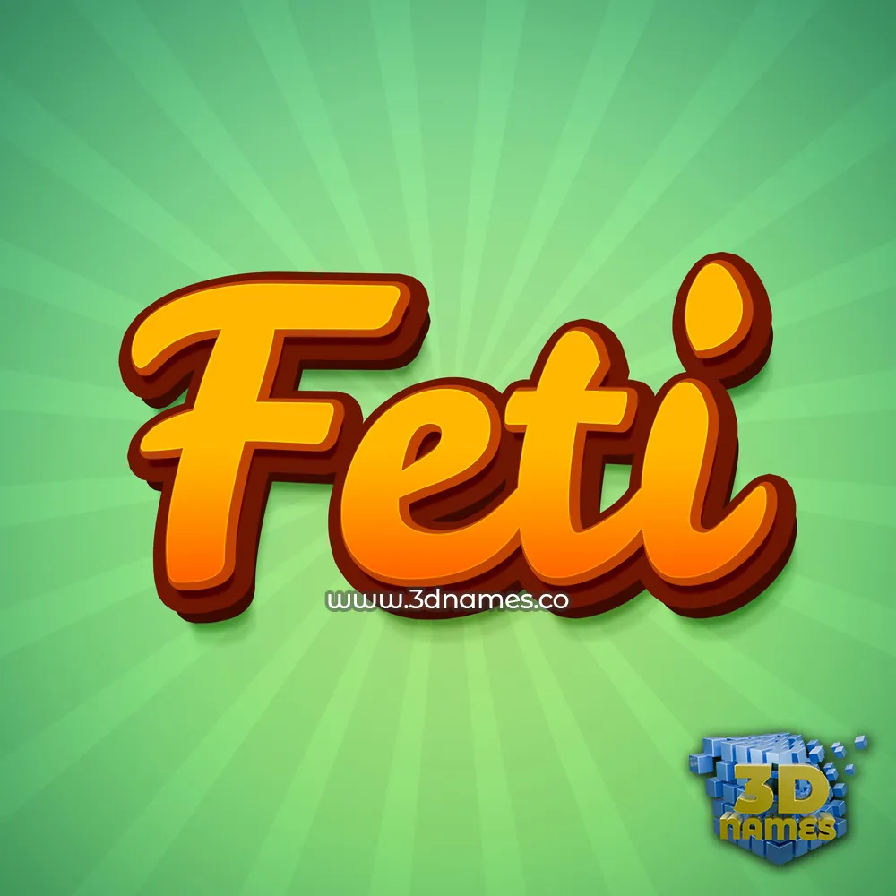 feti in Green Rays style - 3D name wallpaper