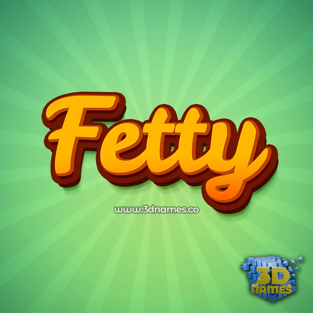 fetty in Green Rays style - 3D name wallpaper
