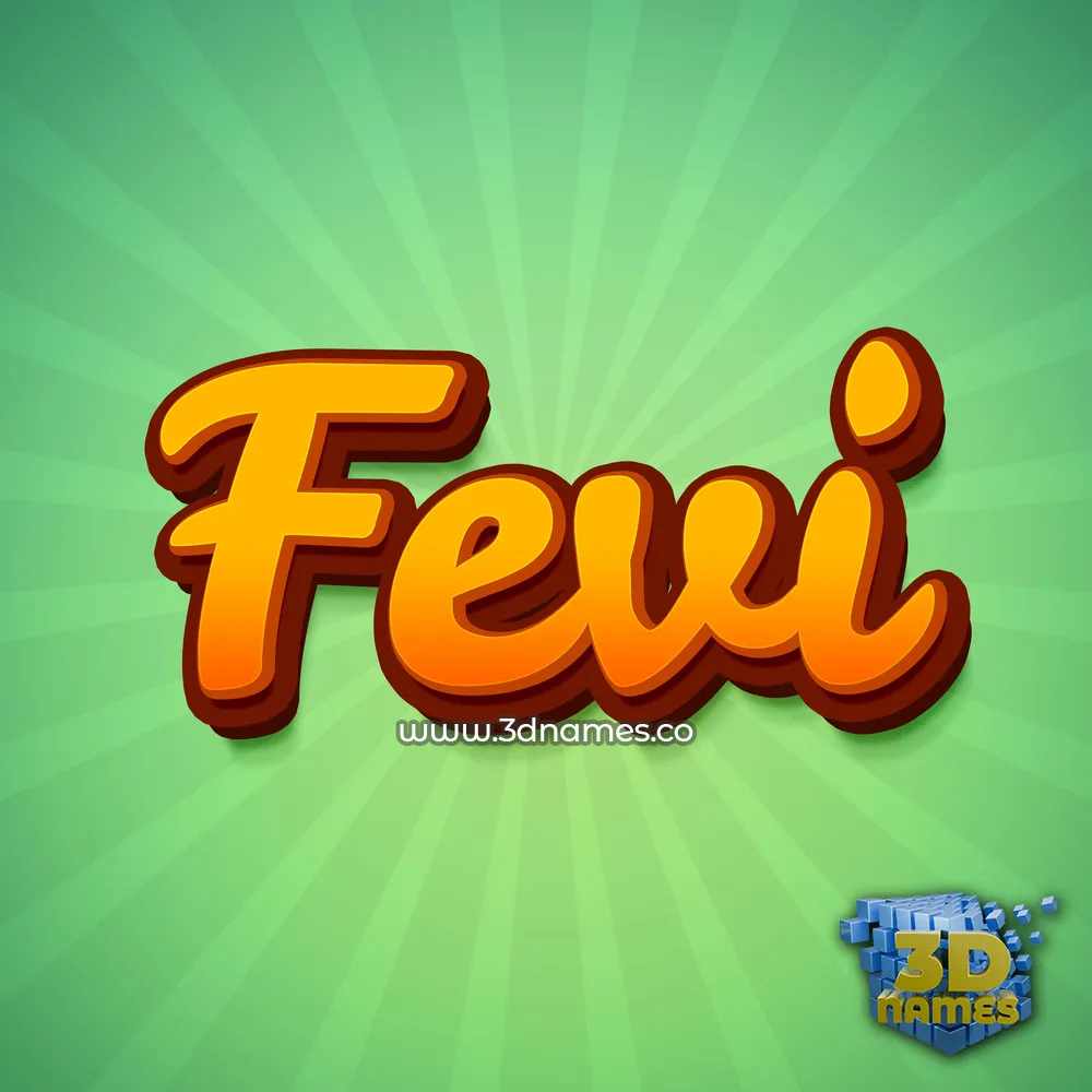 fevi in Green Rays style - 3D name wallpaper