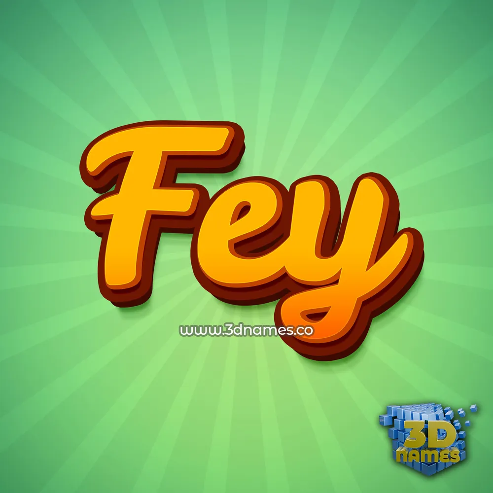 fey in Green Rays style - 3D name wallpaper