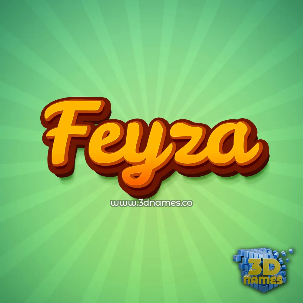 feyza in Green Rays style - 3D name wallpaper