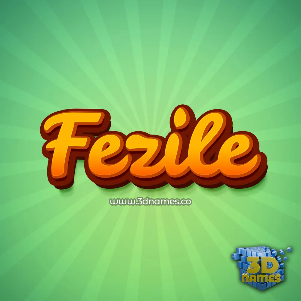 fezile in Green Rays style - 3D name wallpaper
