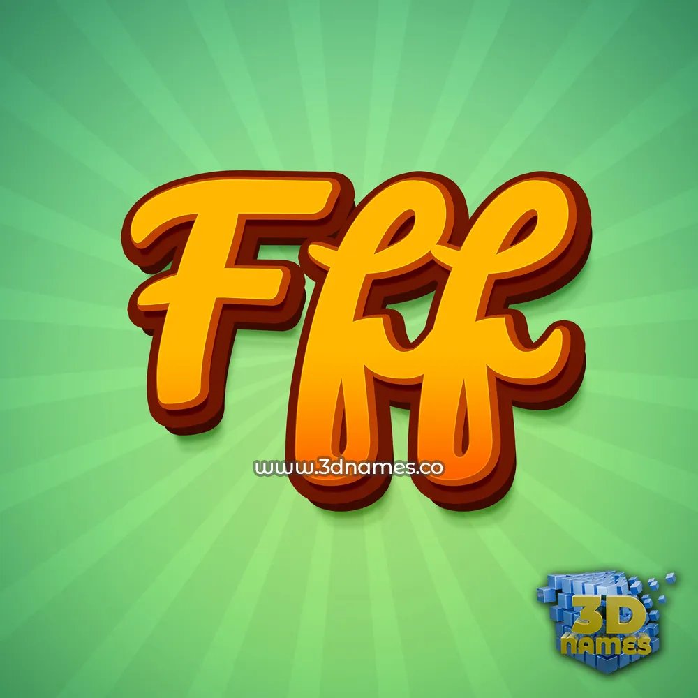 fff in Green Rays style - 3D name wallpaper
