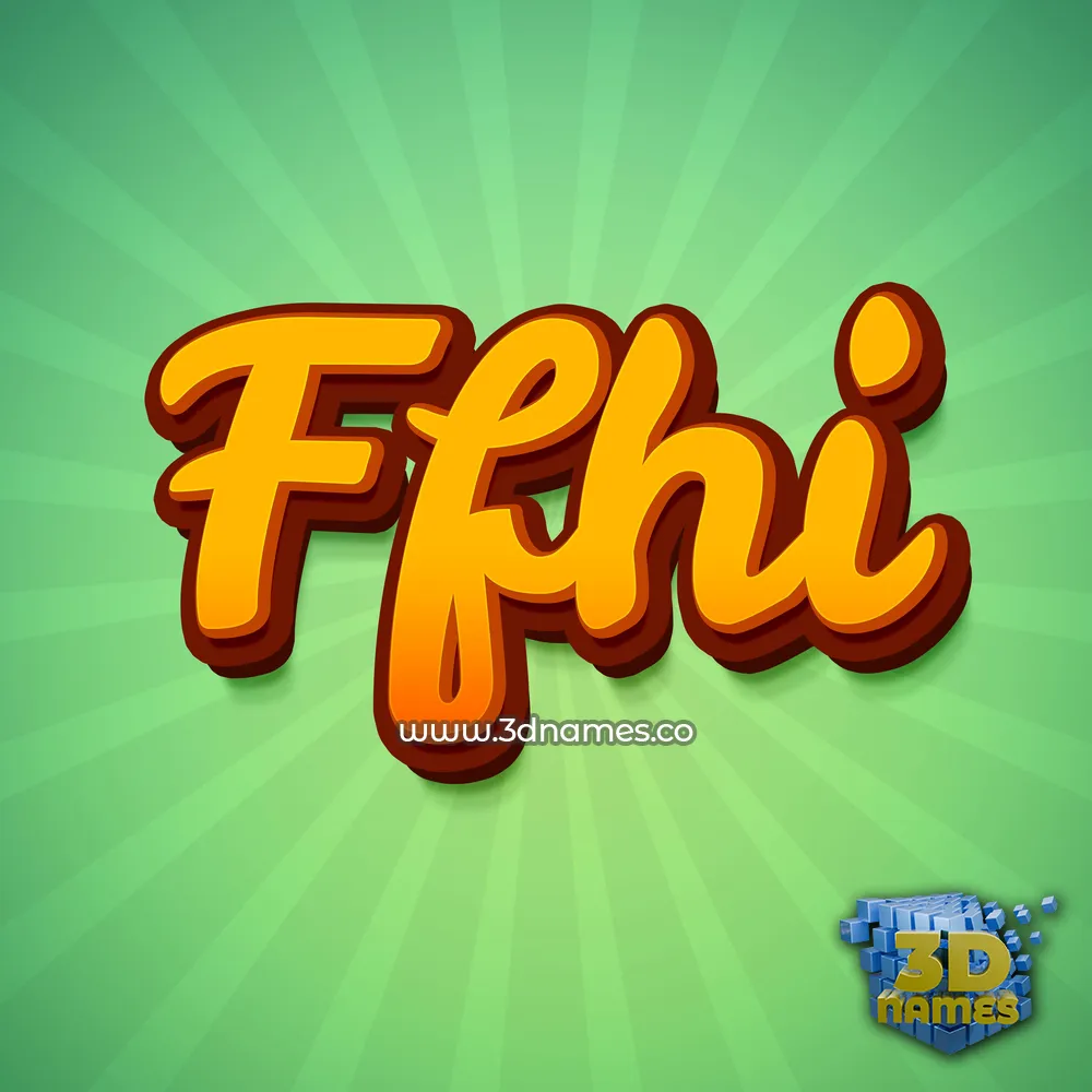 ffhi in Green Rays style - 3D name wallpaper