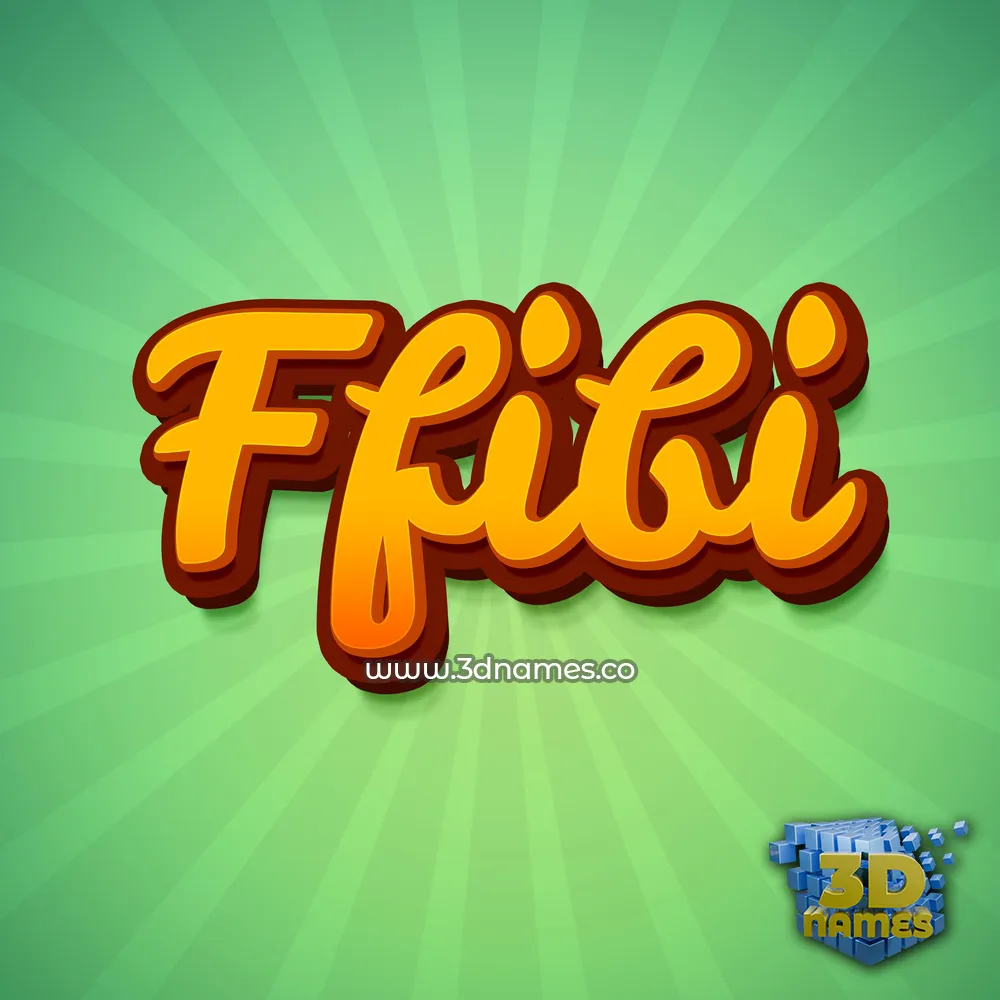 ffibi in Green Rays style - 3D name wallpaper