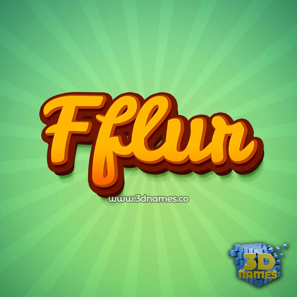 fflur in Green Rays style - 3D name wallpaper
