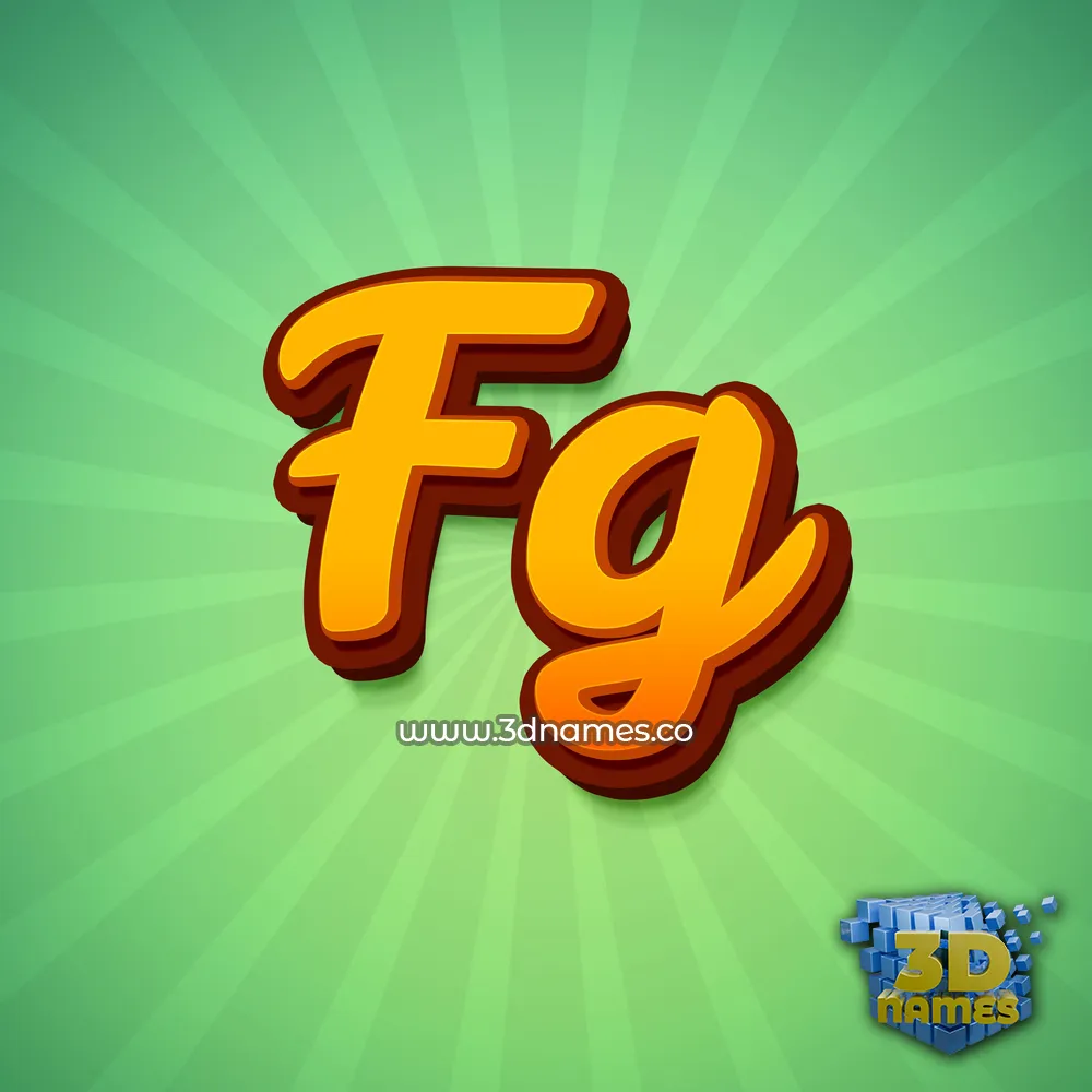 fg in Green Rays style - 3D name wallpaper