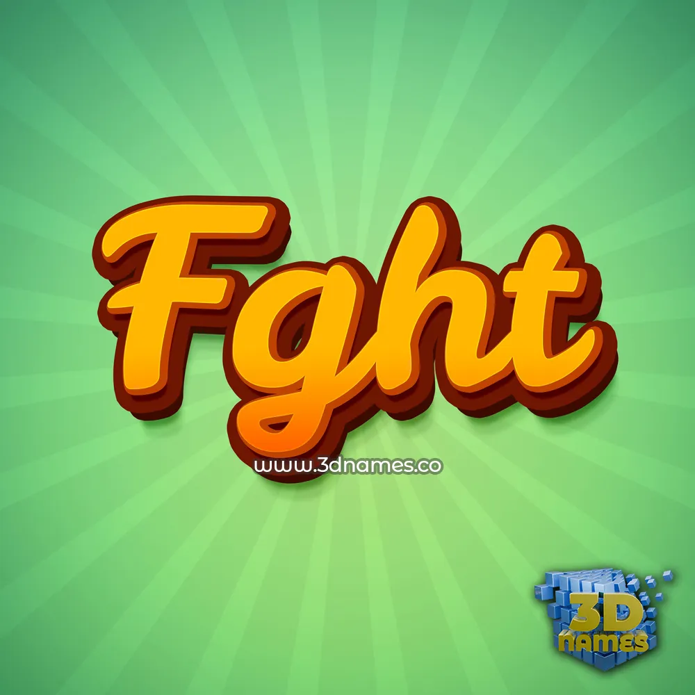 fght in Green Rays style - 3D name wallpaper