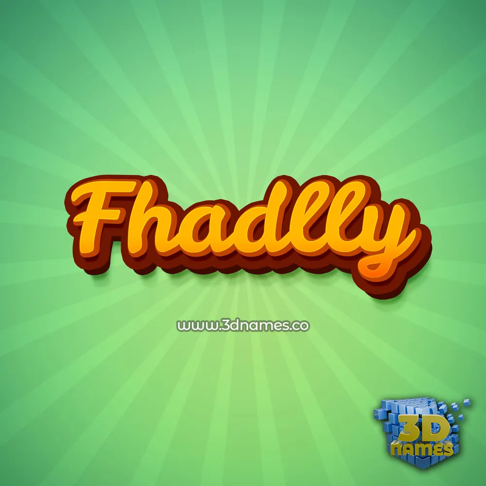 fhadlly in Green Rays style - 3D name wallpaper