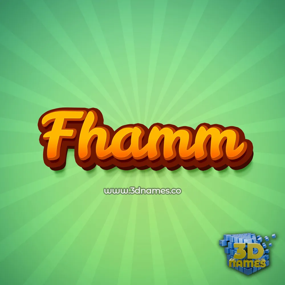 fhamm in Green Rays style - 3D name wallpaper