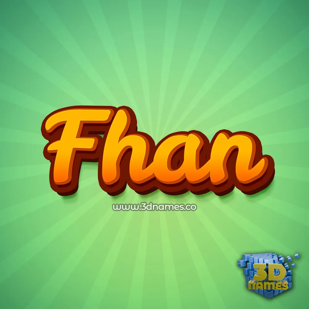 fhan in Green Rays style - 3D name wallpaper