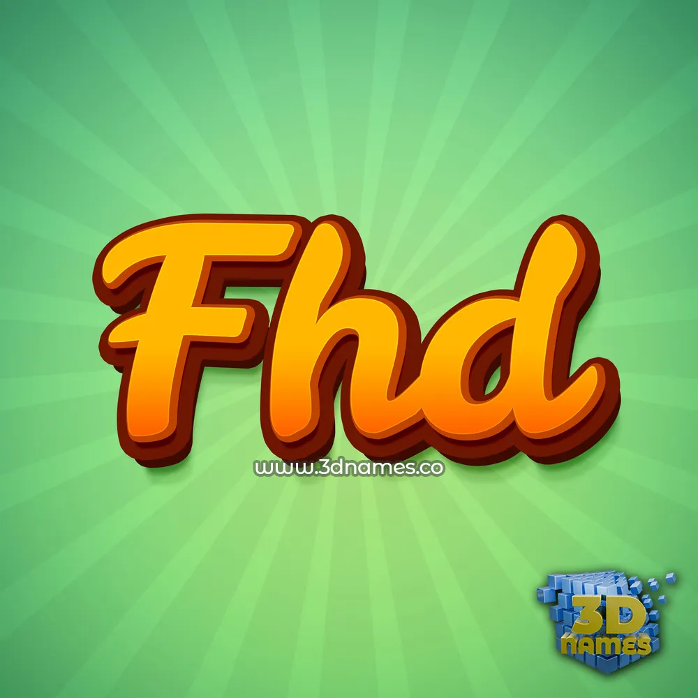 fhd in Green Rays style - 3D name wallpaper
